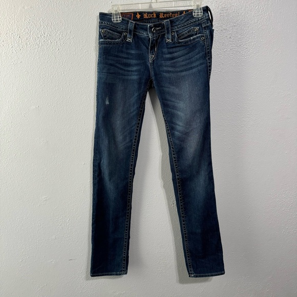 Rock Revival Elena straight leg Jean dark wash size 26 - Picture 8 of 8